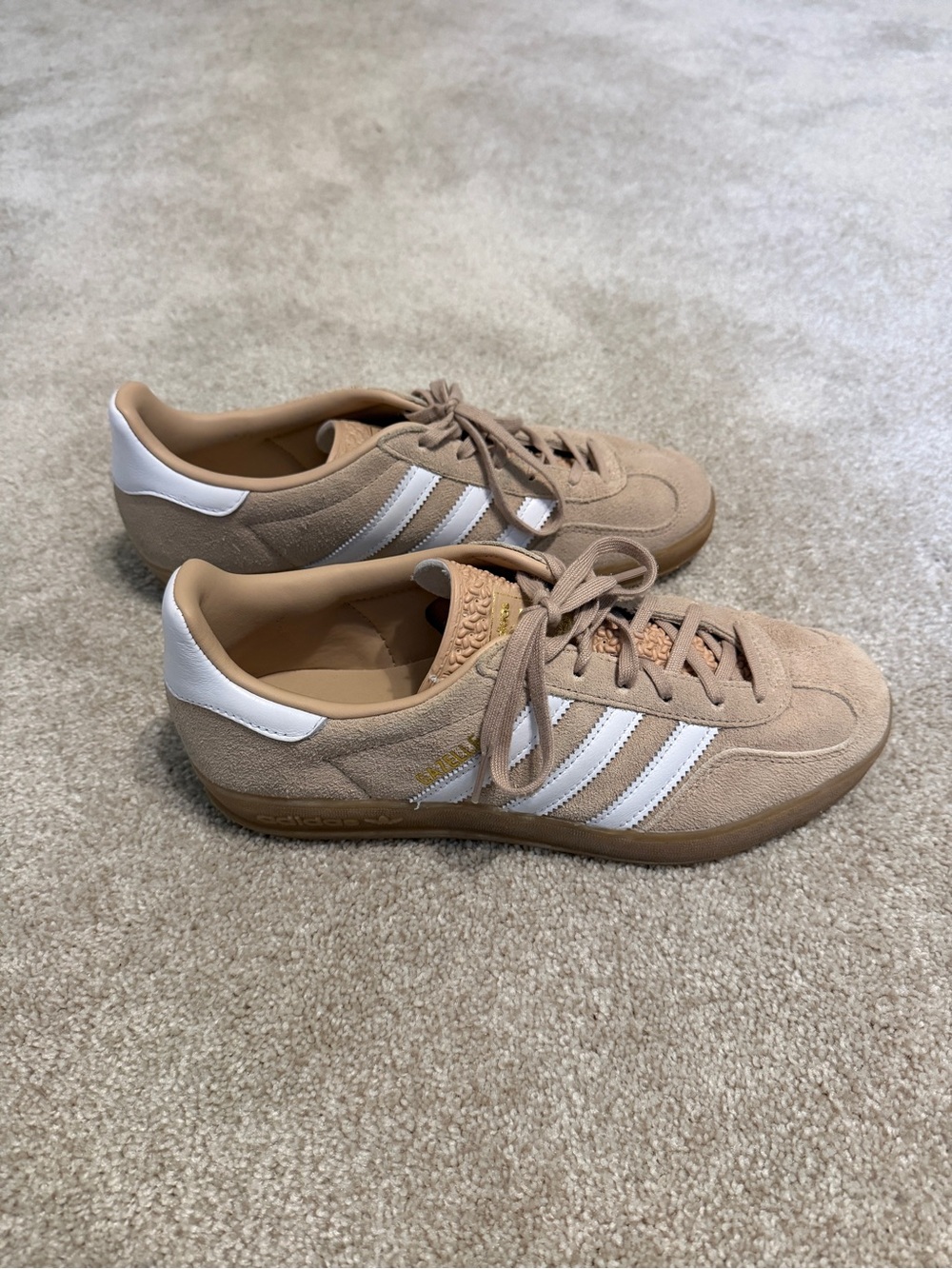adidas Suede Sneakers in Tan and White - Picture 3 of 5